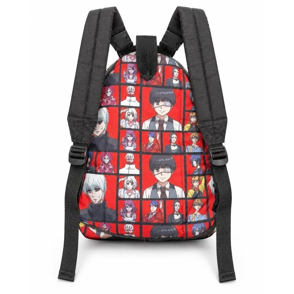 Tokyo Ghoul Flip Pak Mini Backpack Red Character Grid Print Anime Bag
